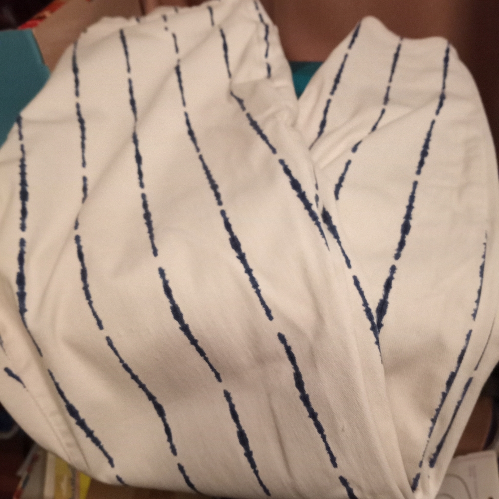 Ladies Time and Tru White with black stripes Jeggings Pants Size L (12-14)